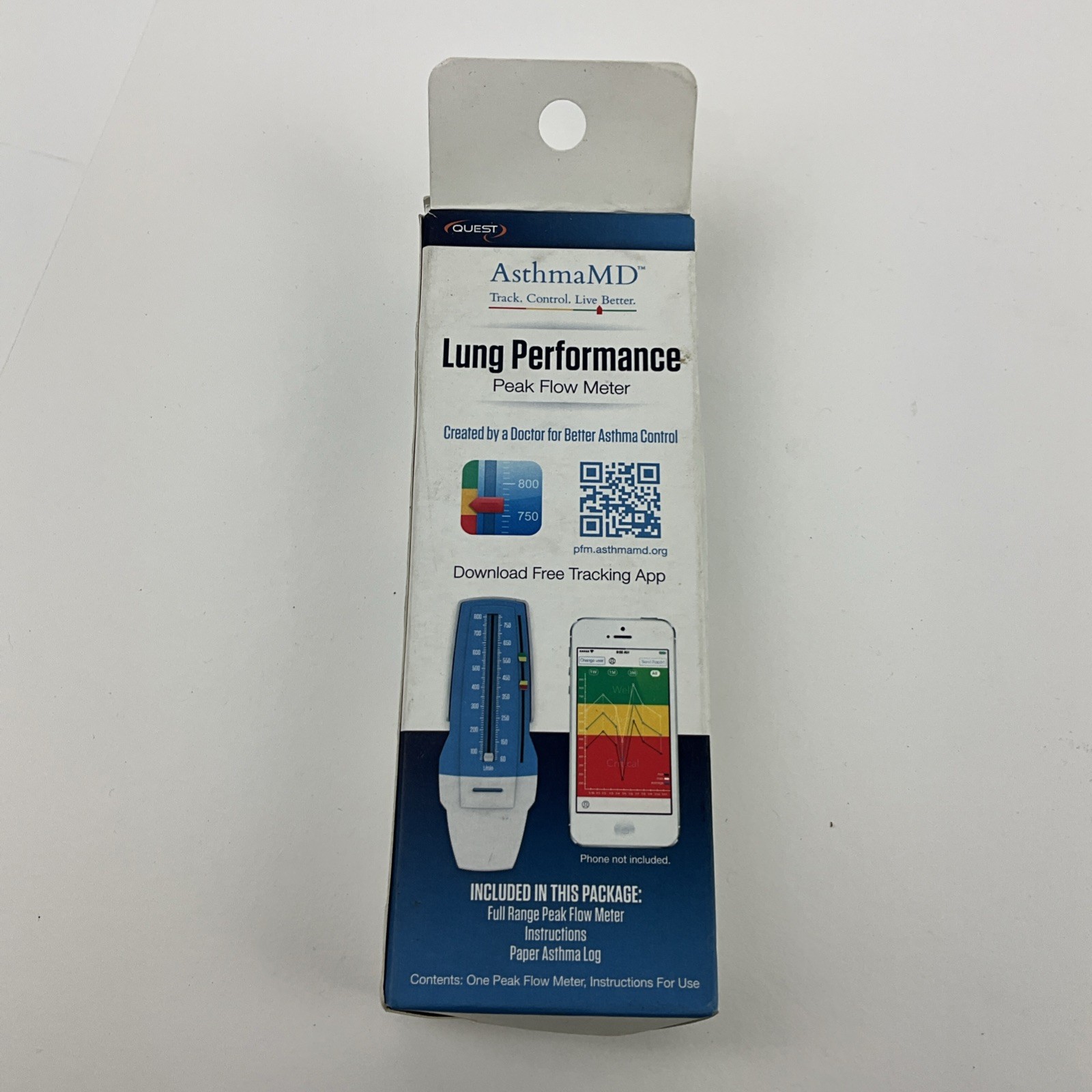 Quest AsthmaMD Lung Performance Peak Flow Meter (free shipping)