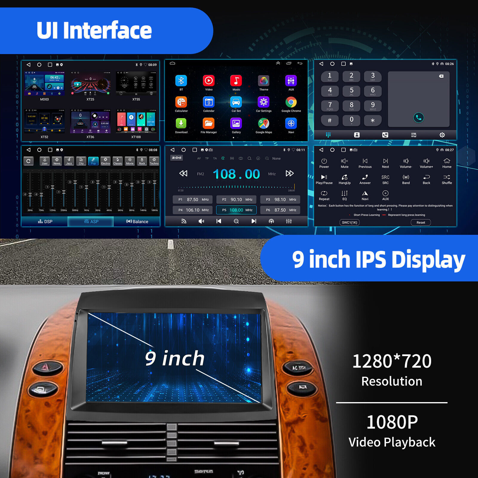 Apple Carplay Car Radio Stereo GPS WIFI For Toyota Sienna 2004-2010 Android 13.0