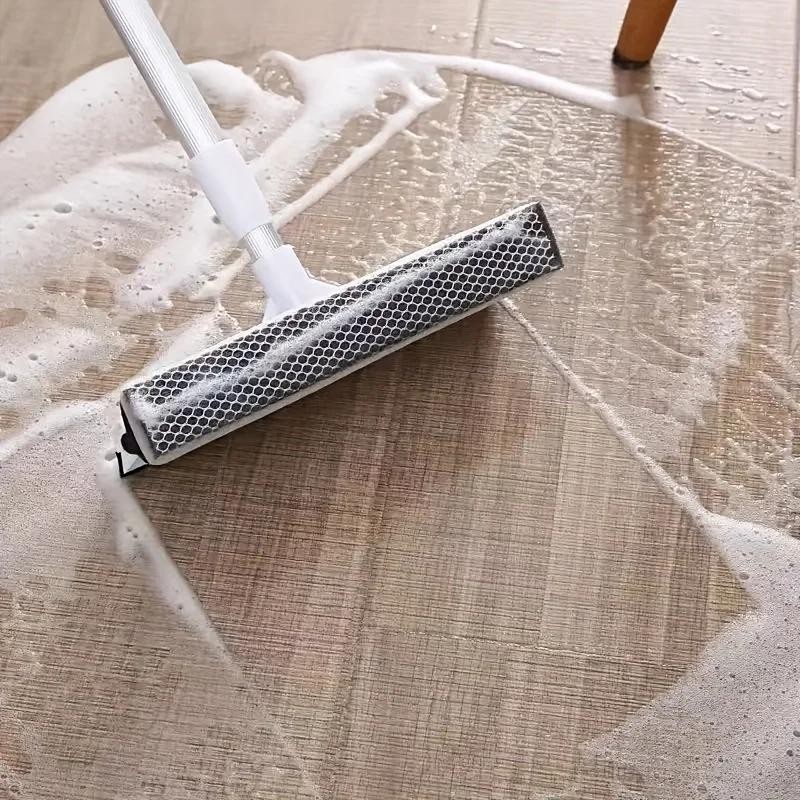 S2-in-1 Window Squeegee Cleaner with Retractable Pole Glass Cleaning Tool