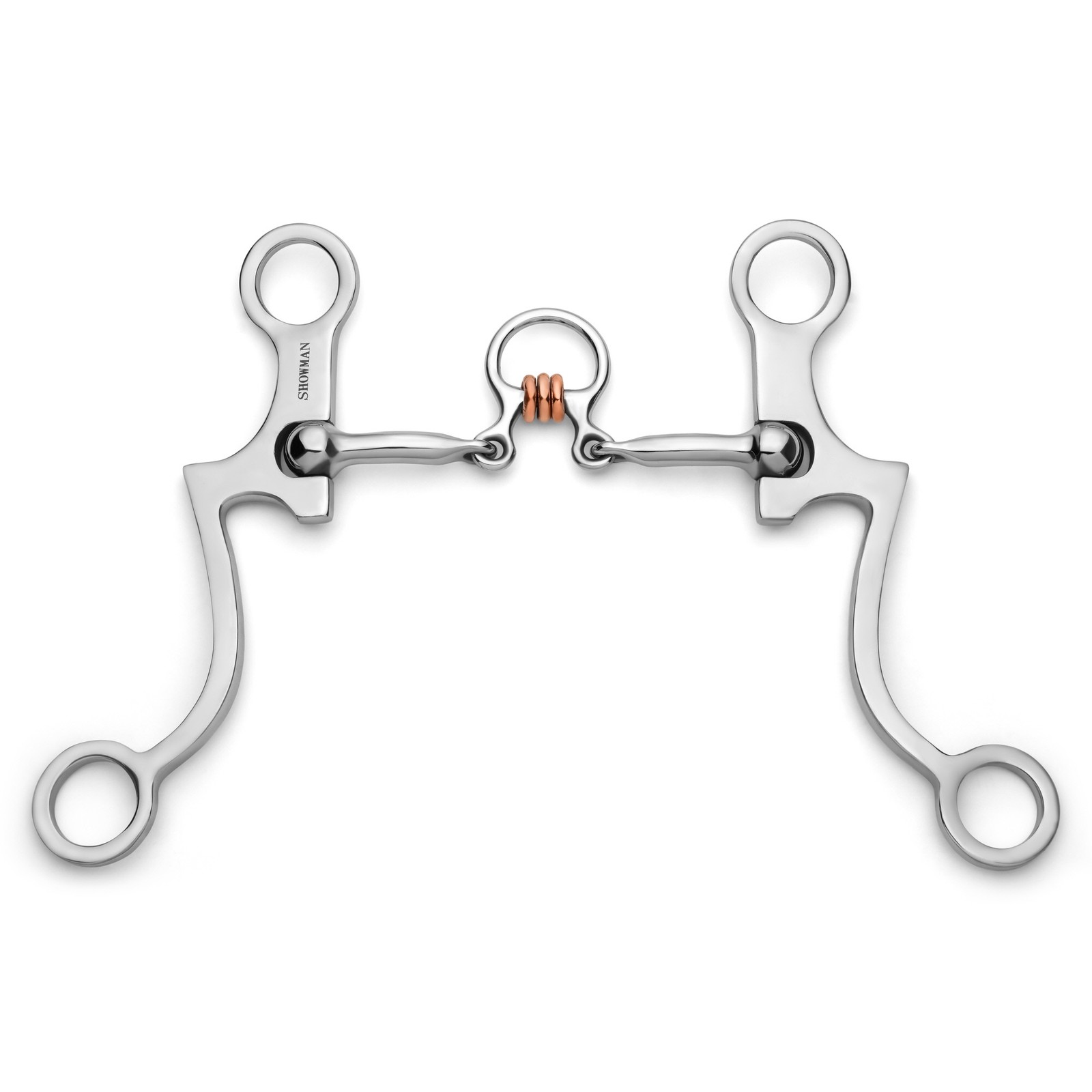 Showman Seven Shank Bit w/ Three Piece Jointed Copper Rollers
