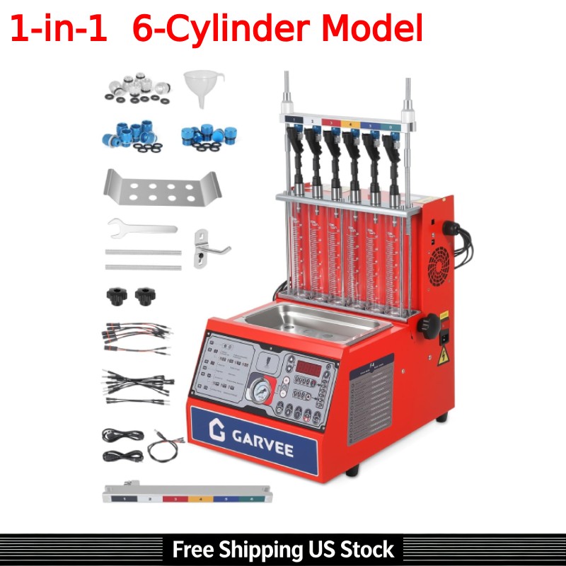 6-Cylinder 1-in-1 Injection Cleaning Machine, 11 Modes, Adjustable 0-10bar