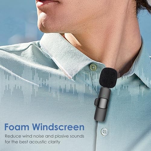 9 Pcs Mini Wireless Foam Microphone, Lavalier Microphone Windscreen 9PC Black