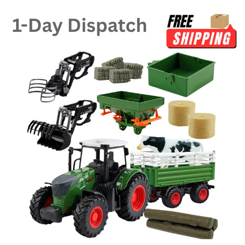 .Peagprav Farm Toys Tractor with Trailer-16.5 16.5 inches, Playset Age 3-7 Years
