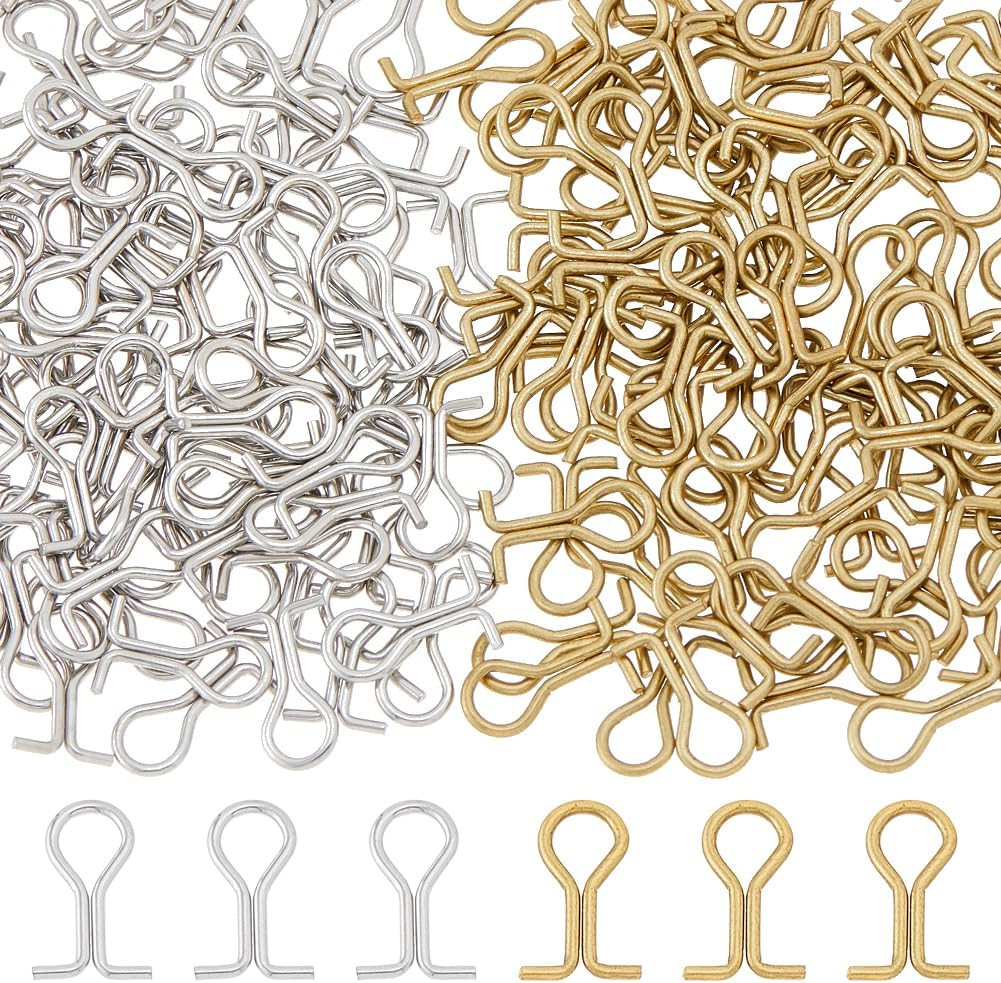200Pcs Brass Fishing Sinker Eyes in Silver and Gold for Tackle Accessories
