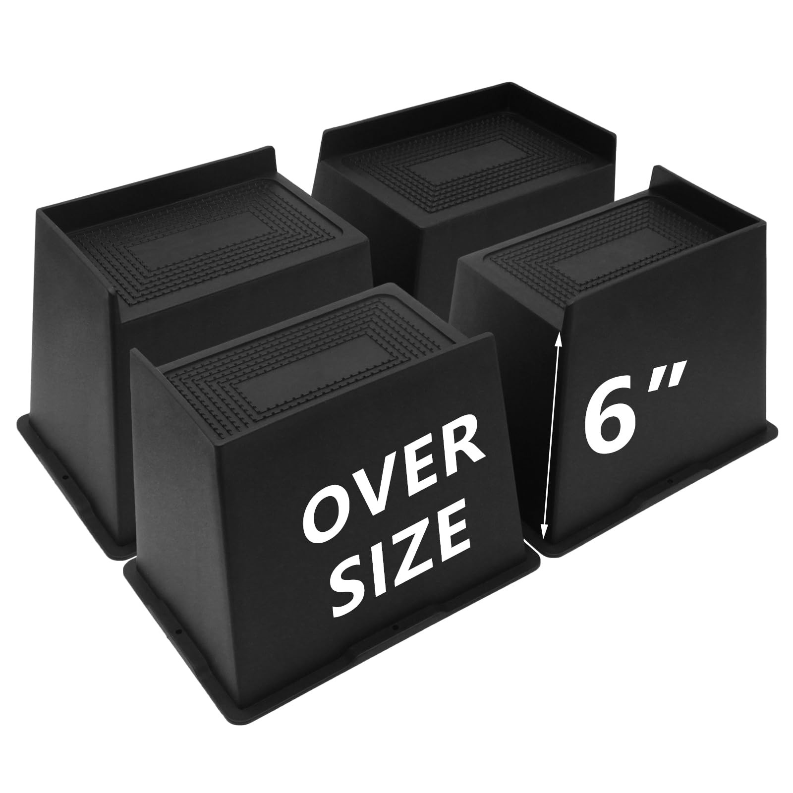 4 Pack 6Inch Heavy Duty Bed Risers for Sofa, Table, Couch, and Desk Support