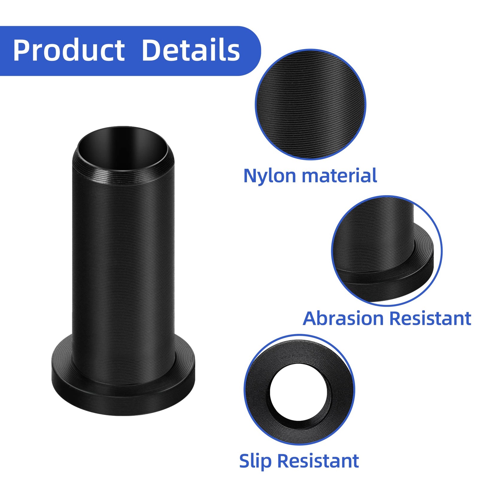 Watayo 4 PCS Oar Lock Socket Insert -1/2" Oarlock Bushing -Nylon Black
