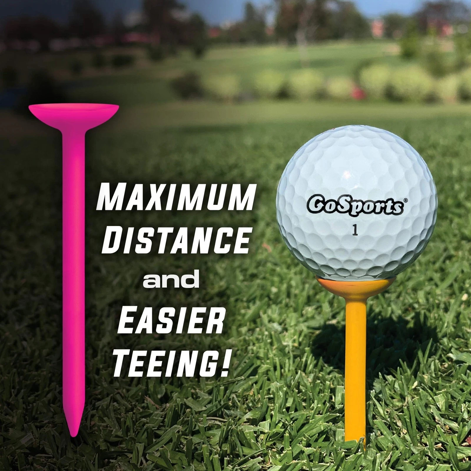 GoSports 3.25” Widemouth Plastic Golf Tees | 60 Tee Player’s Pack - Max