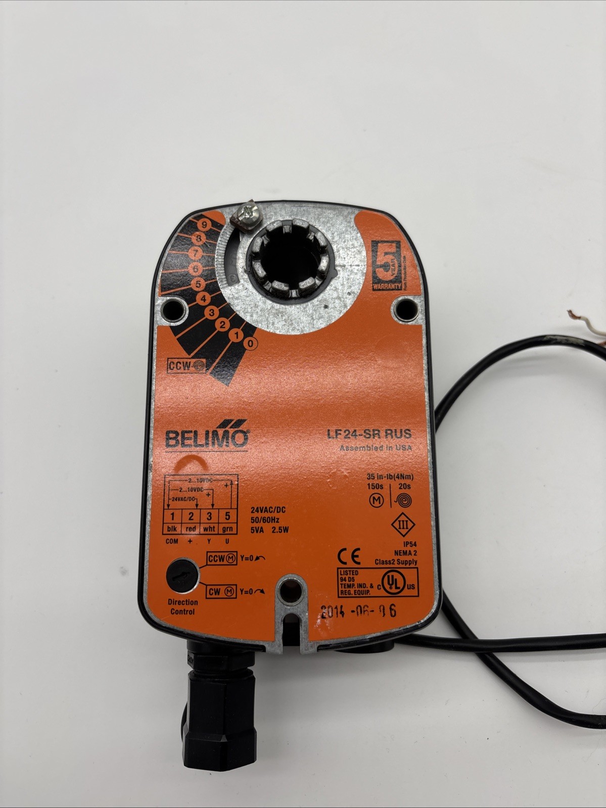 Belimo LF24-SR US Spring Return HVAC Damper Actuator 24V Corded MPN