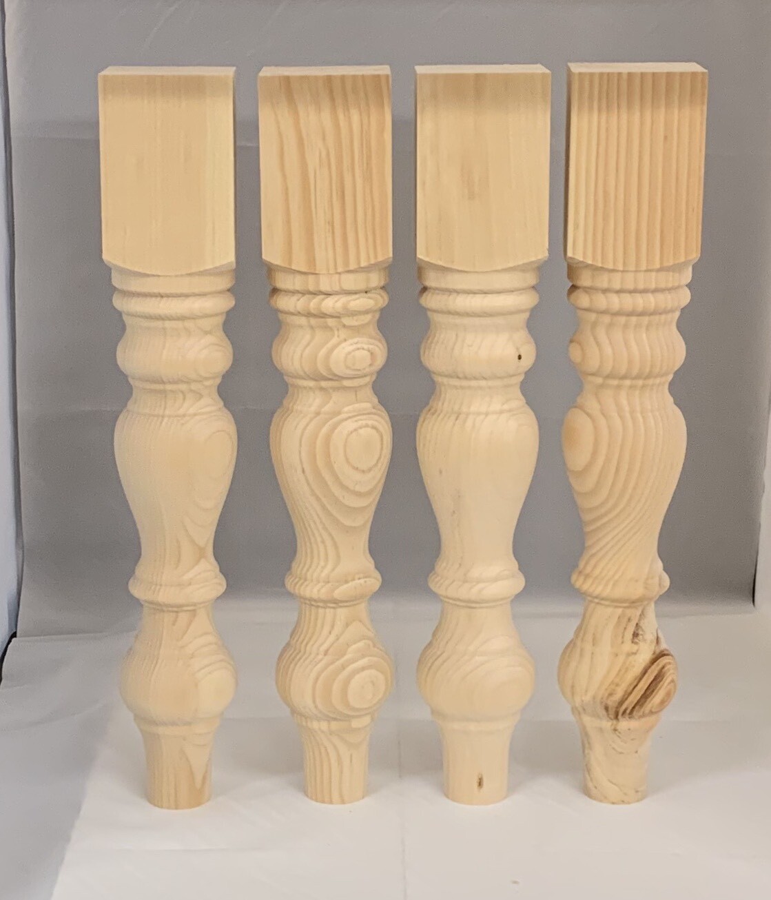 Turned furniture bench legs eastern knotty pine coffee table bench legs 18''x3''