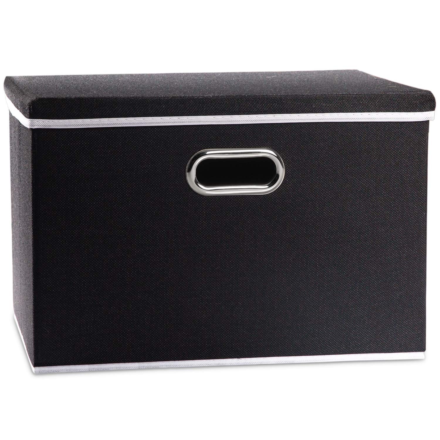 Large Foldable Storage Box with Lid [1-Pack] Fabric Collapsible Storage Bin O...