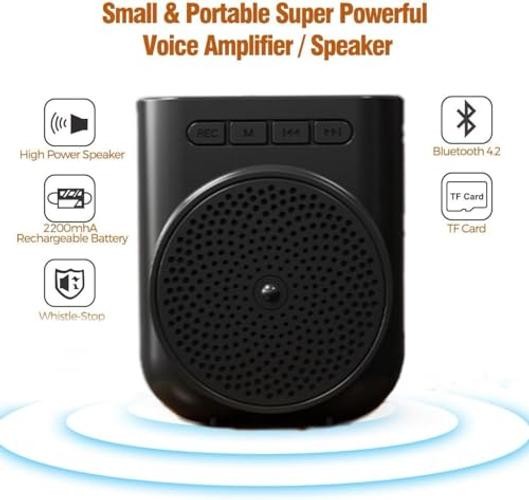 Portable Rechargeable Mini Voice Amplifier with Wired Microphone Headset and