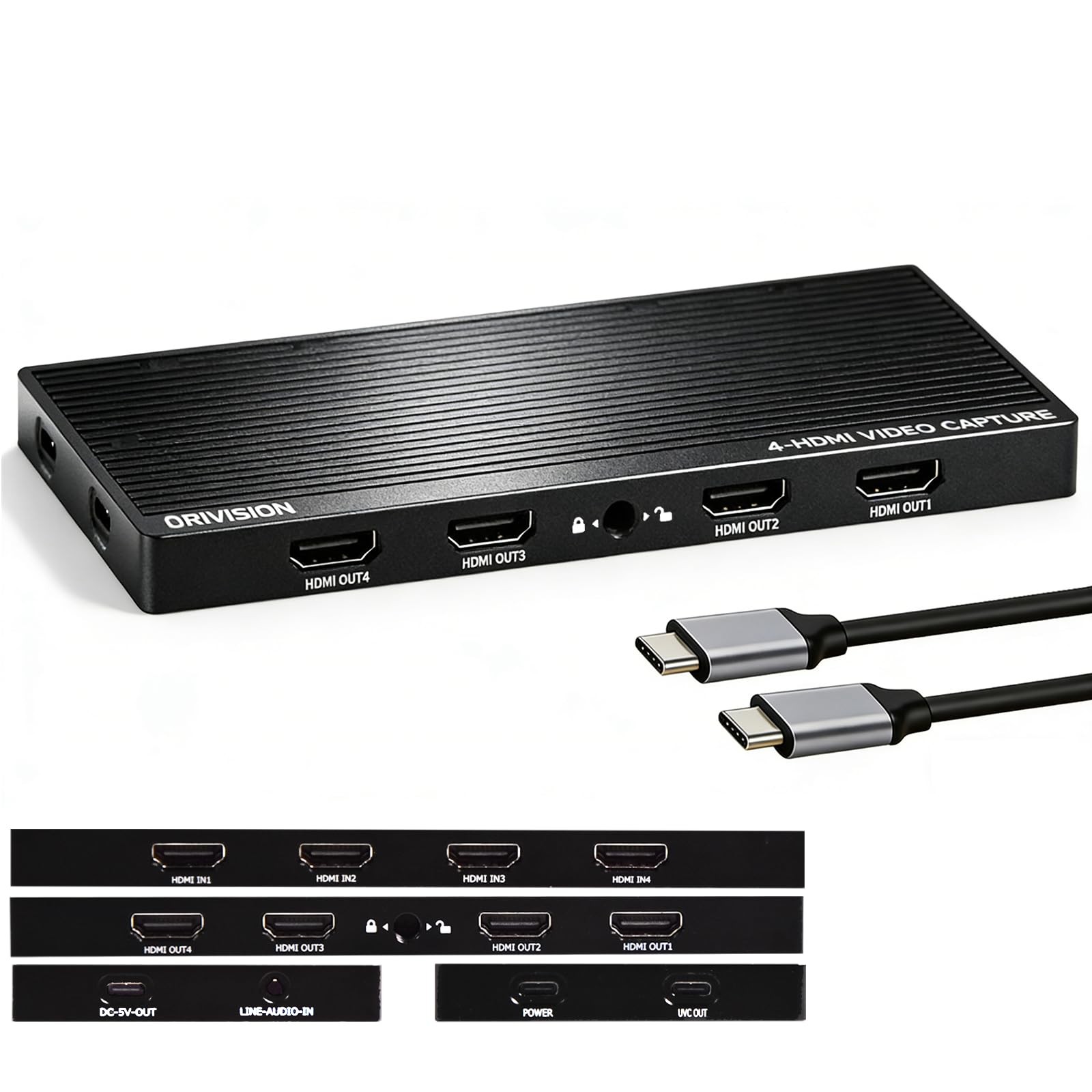 4 Channel HDMI Capture Card with Loop Out - 4K60 Video Capture Card, UVC Plug...