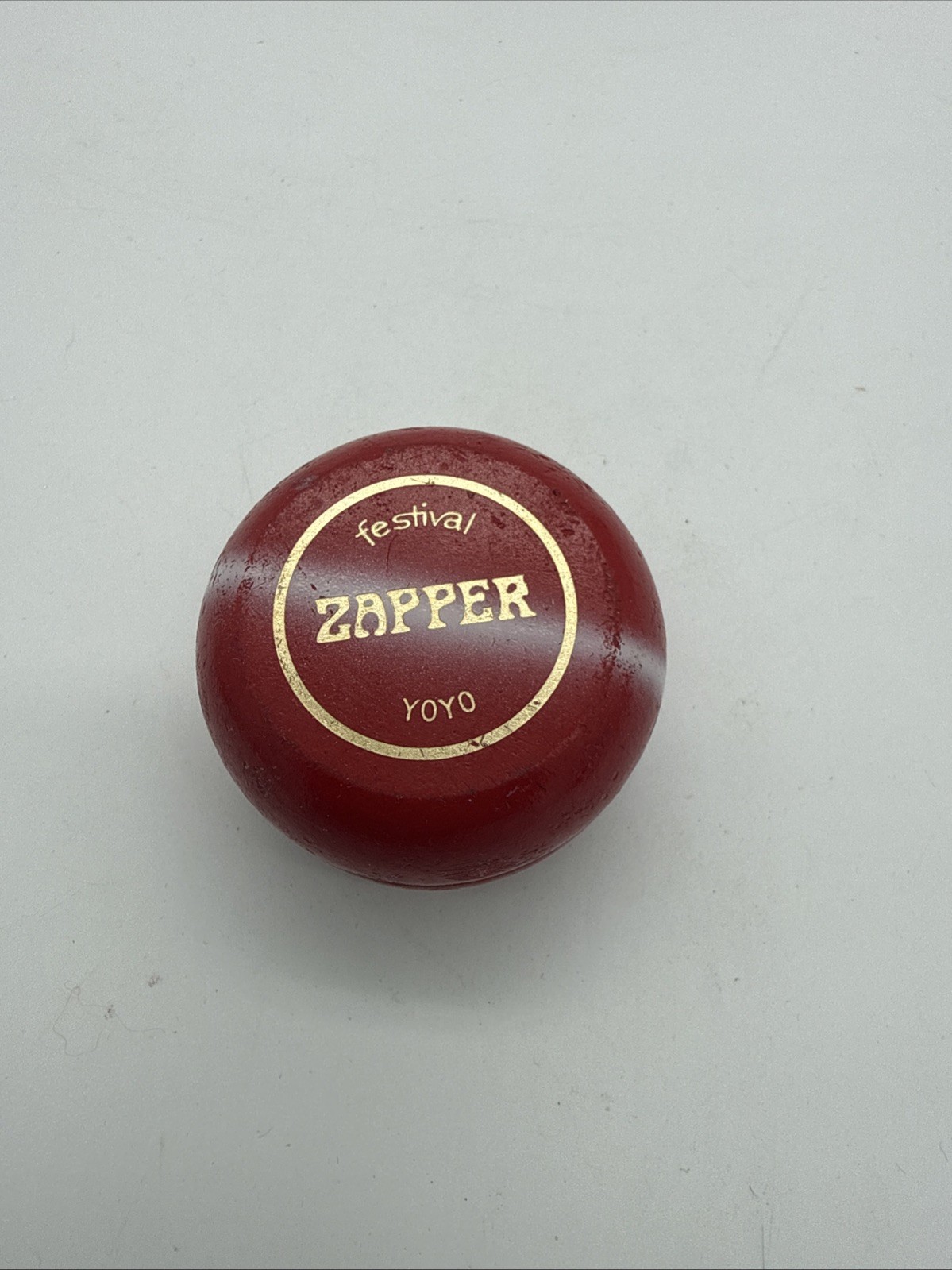 Vintage Zapper Festival Wooden YOYO Sweden Red with White Stripe