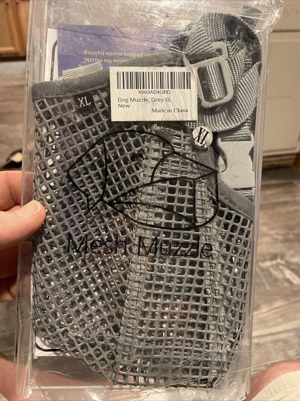 XL Gray Mesh Muzzle Dog New