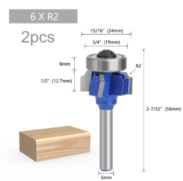4 Corner Router Bit Set 68MM 14 Shank with R1 R2 R3 for Woodworking Projects