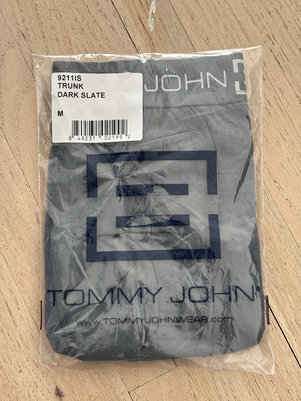 NEW Men's Tommy John Cool Cotton Trunk Size Medium Slate Grey NWT