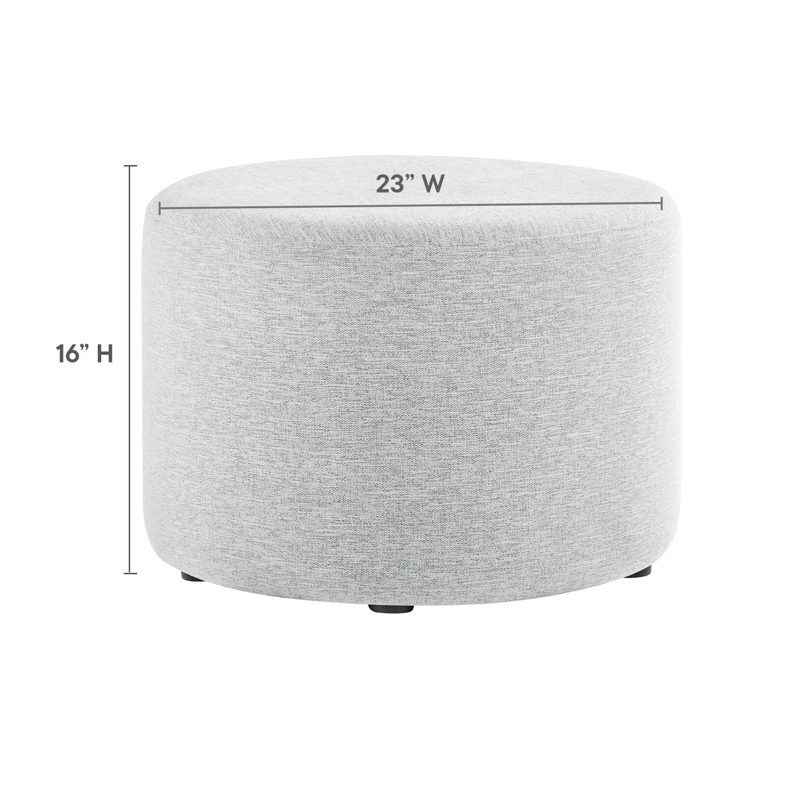 Modway Large 23" Round Woven Heathered Fabric Upholstered Ottoman