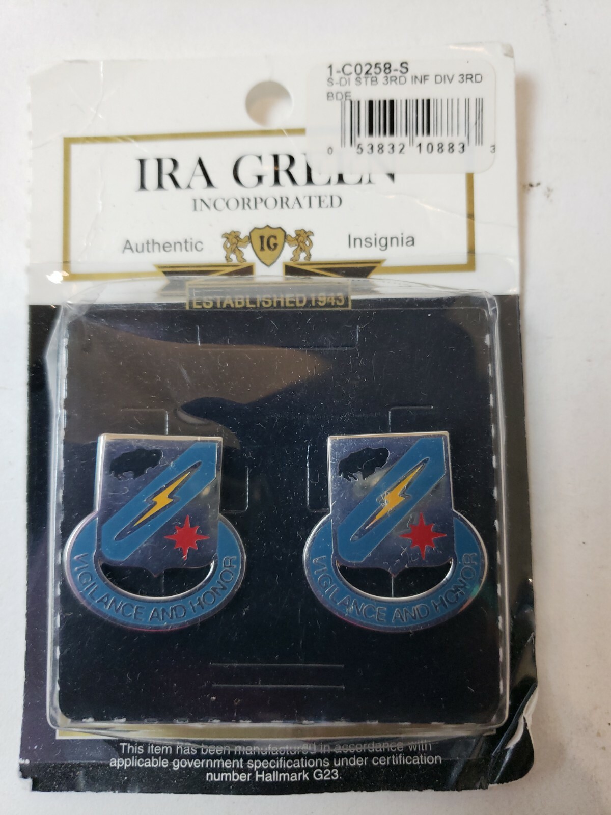 Vigilance and Honor Army Pin Set Of 2