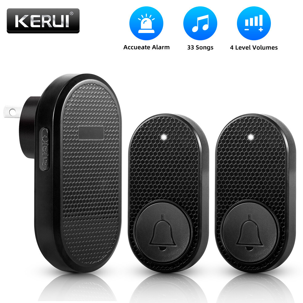 Wireless Doorbell Chime Waterproof Plug-In Receiver Remote Door Bell Long Range