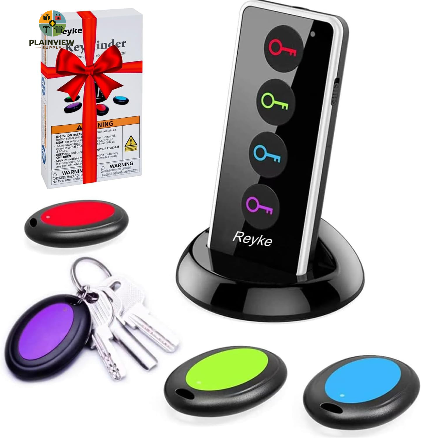 Key Finder, 80Db+ RF Item Locator Tags with 131Ft. Working Range, Wireless Remot