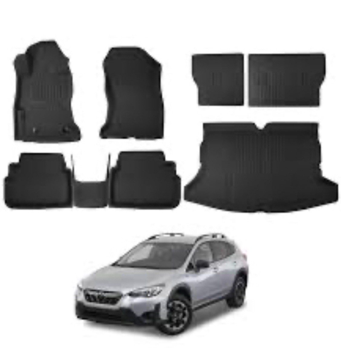 Ecarzo Floor Mats Compatible w Crosstrek & Impreza Hatchback 2017-2024 8 Pc Full
