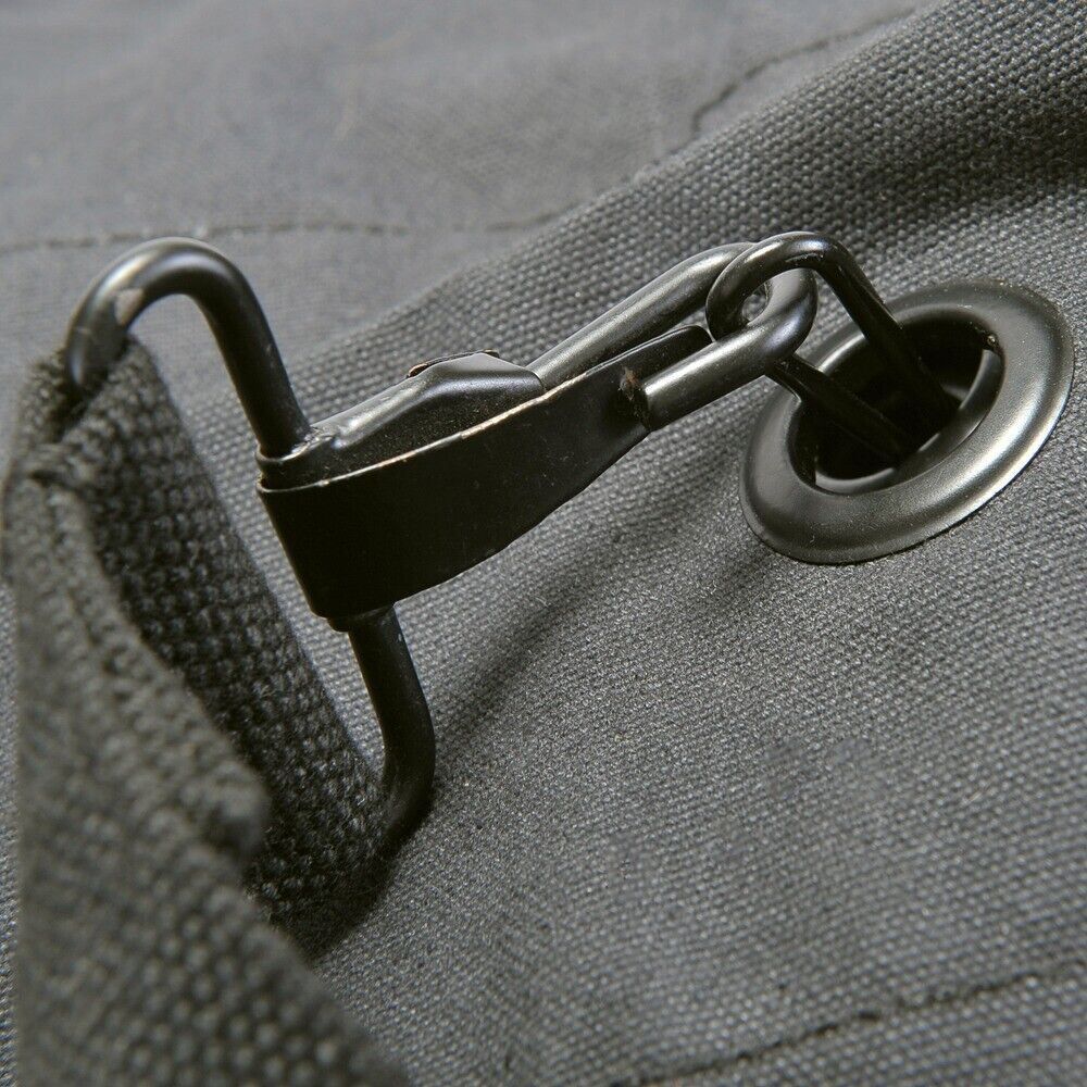 Large Black Cotton Webbing Duffel Bag