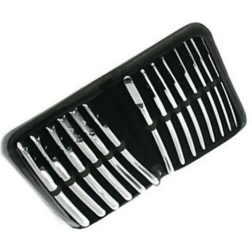 Deluxe Flat Ended Sound Kit, 14 Pieces Surgical Steel Male Urethral Sounding Set