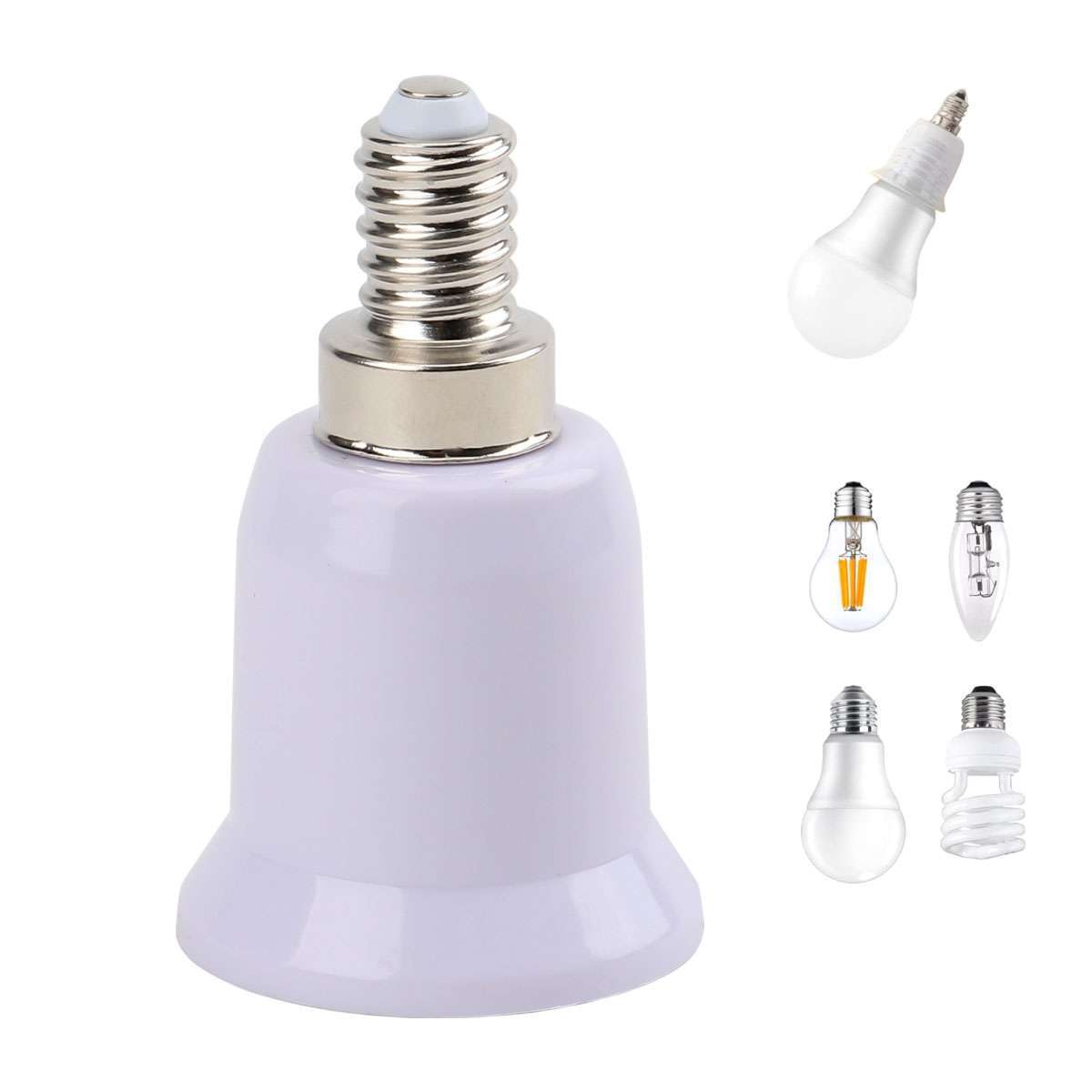 5~20PCS Light Bulb Socket Standard Medium Base E12 to E26/E27 Converter Adapter
