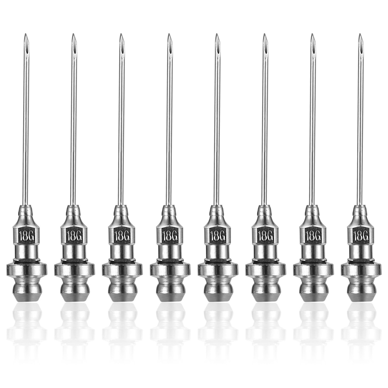 8 pack Grease Injector Needle 18 Gauge Nozzle Bearing Sealed Joint Dispenser