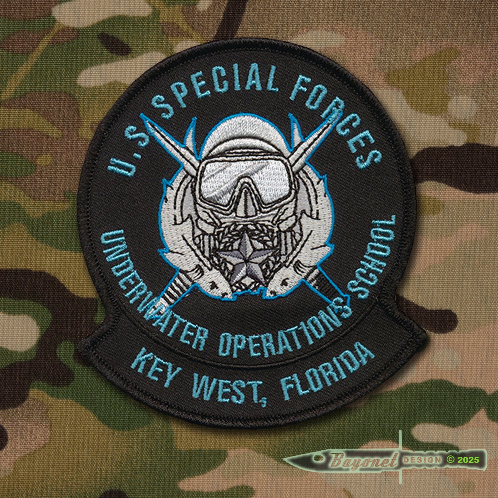 Special Forces Underwater Operations Patch (2025 Version) - 4" X 3 1/2" Wax Back