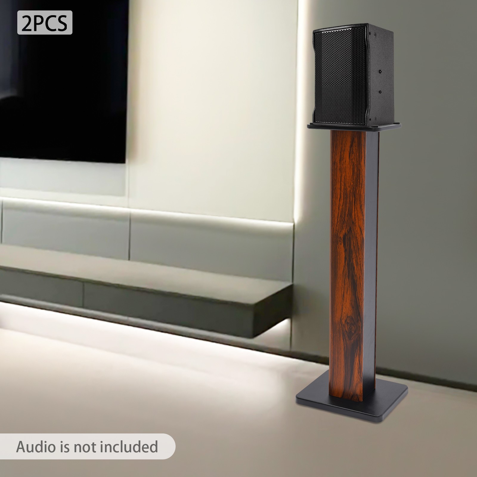 Bookshelf Floor Speaker Stands 1Pair Wood Column Home Theater Speaker Bookshelf