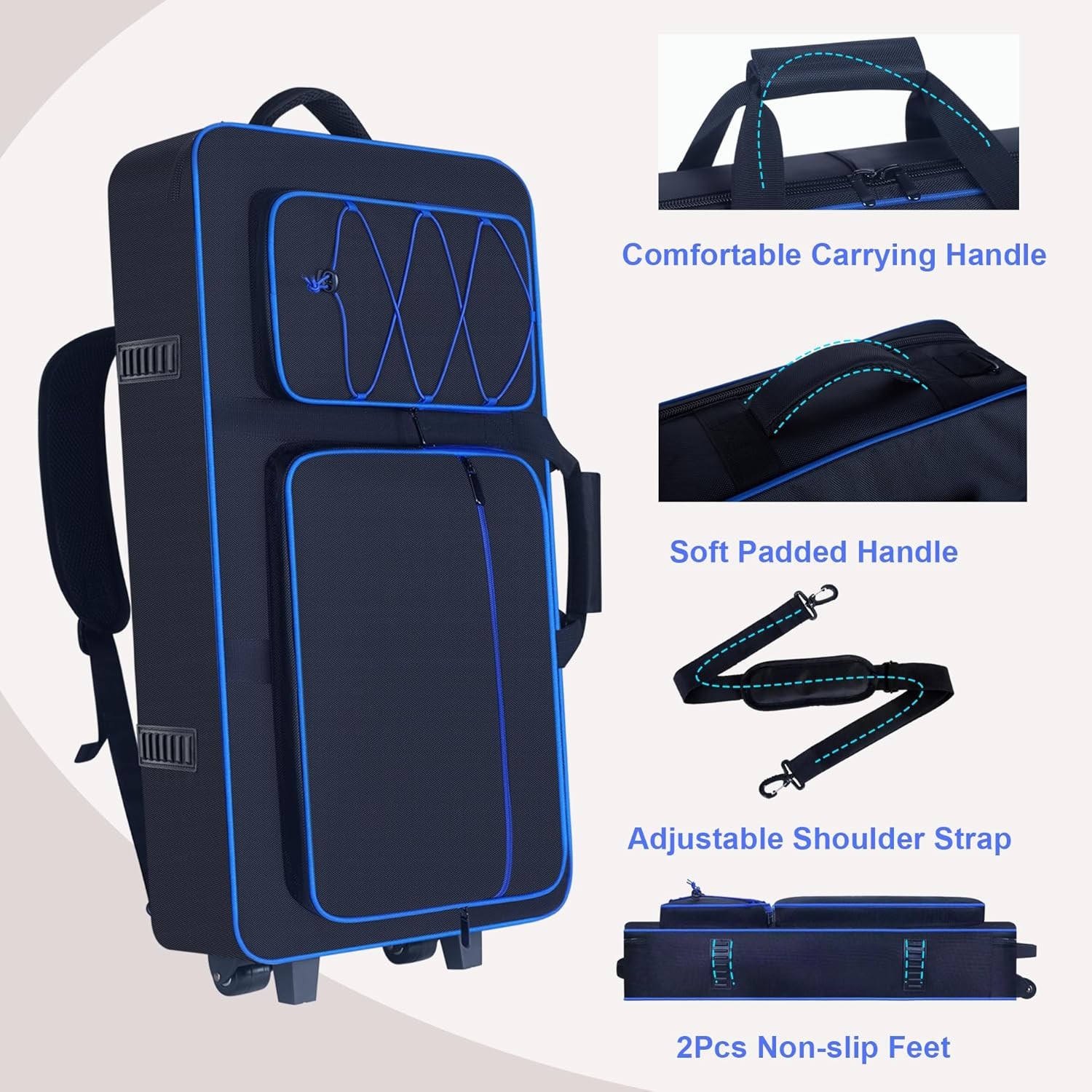 Rolling DJ Controller Case with Wheels Compatible with DDJ-GRV6/ REV5/ REV7/ DDJ
