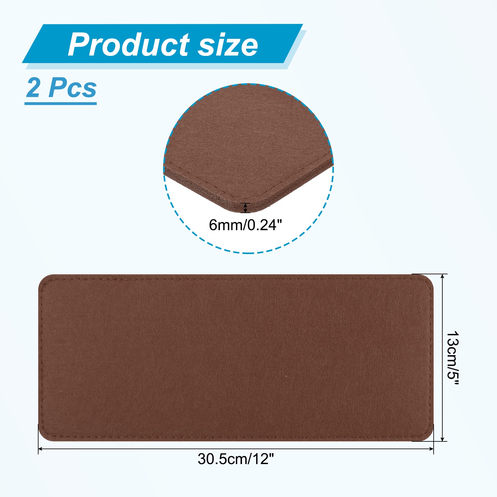 12''×5'' Felt Bag Base Shaper, 2pcs Bag Bottom Organizer Rectangle, Coffee