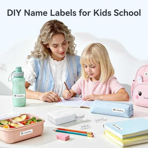 D110 Upgraded Version Mini Label Maker Machine with 3 Tapes, Portable