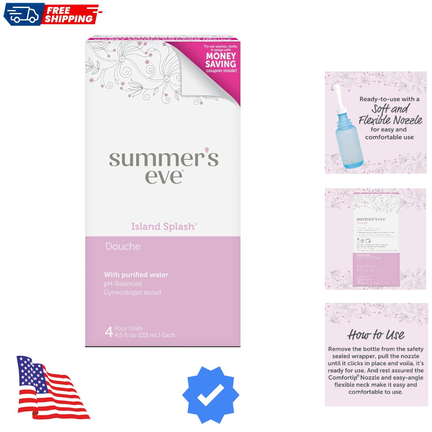 Douche, Island Splash, Vaginal Douche for Women to Help Reduce Vaginal Odor, ...