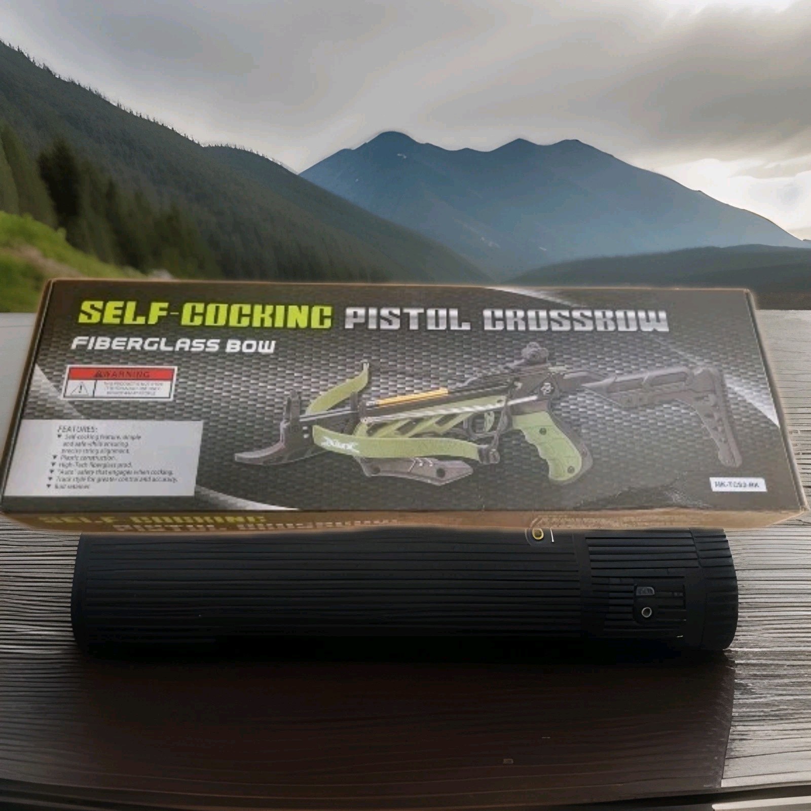 Self Cocking Rifle Style Black Mini Crossbow Pistol 80lb Draw Red Dot (E10)
