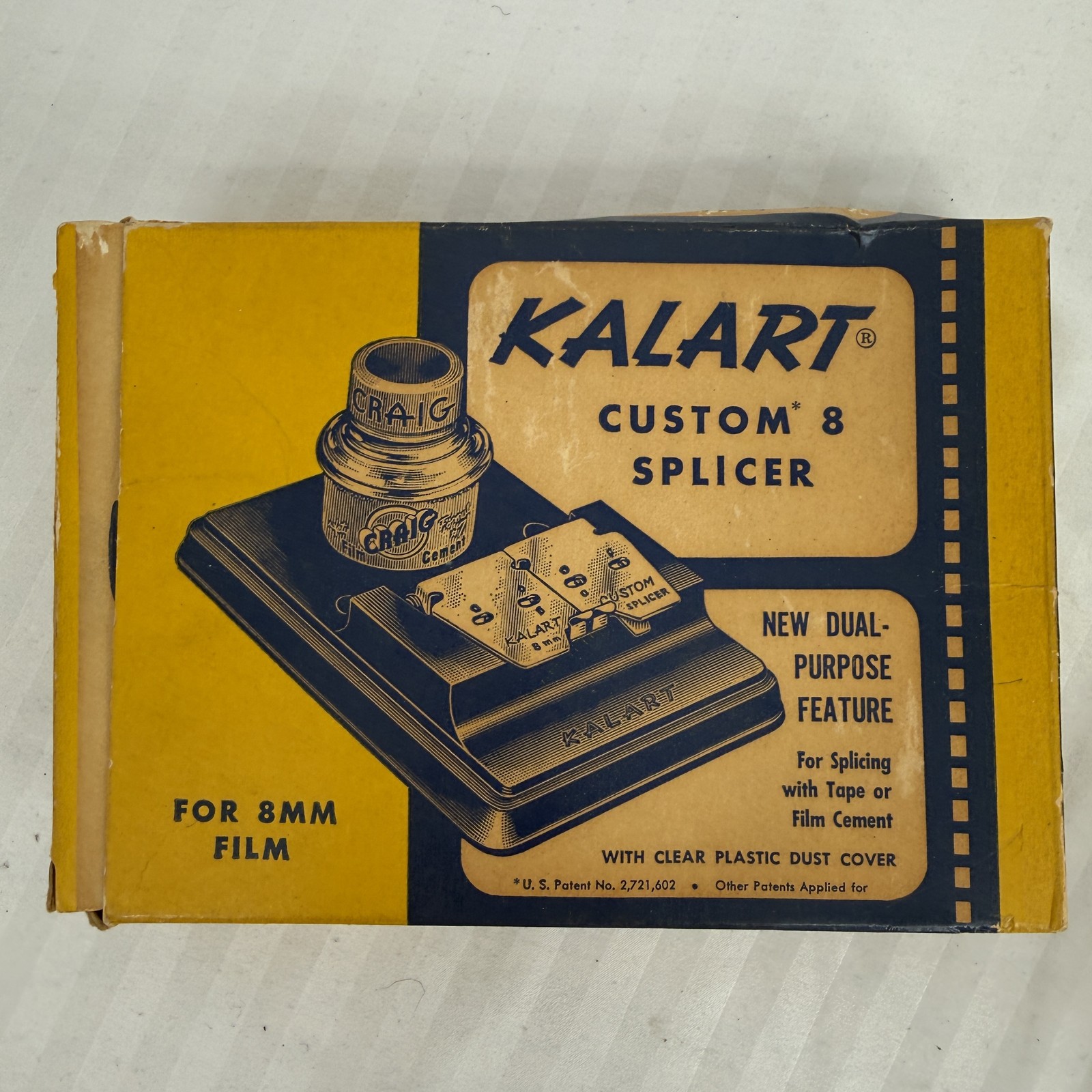 Vintage Kalart Custom 8 Splicer S-4 for 8mm Film Movie Film Cement Tape USA Box