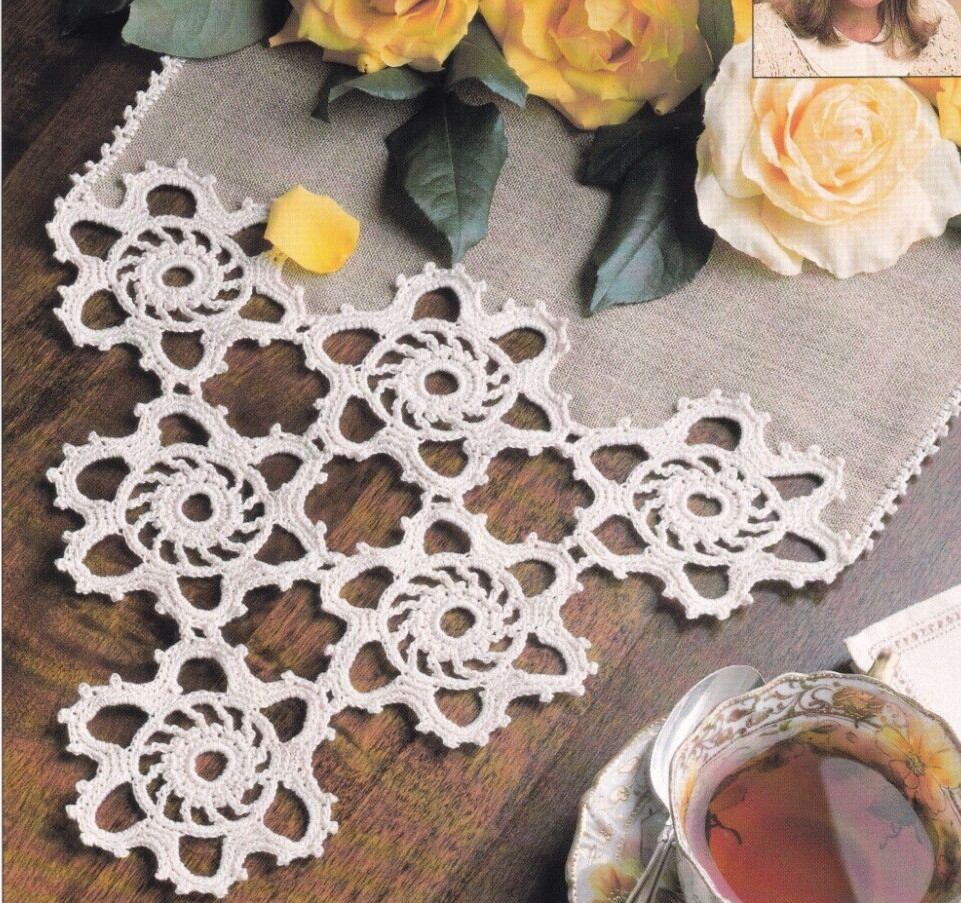 Crochet Pattern Instructions LINEN TABLE RUNNER