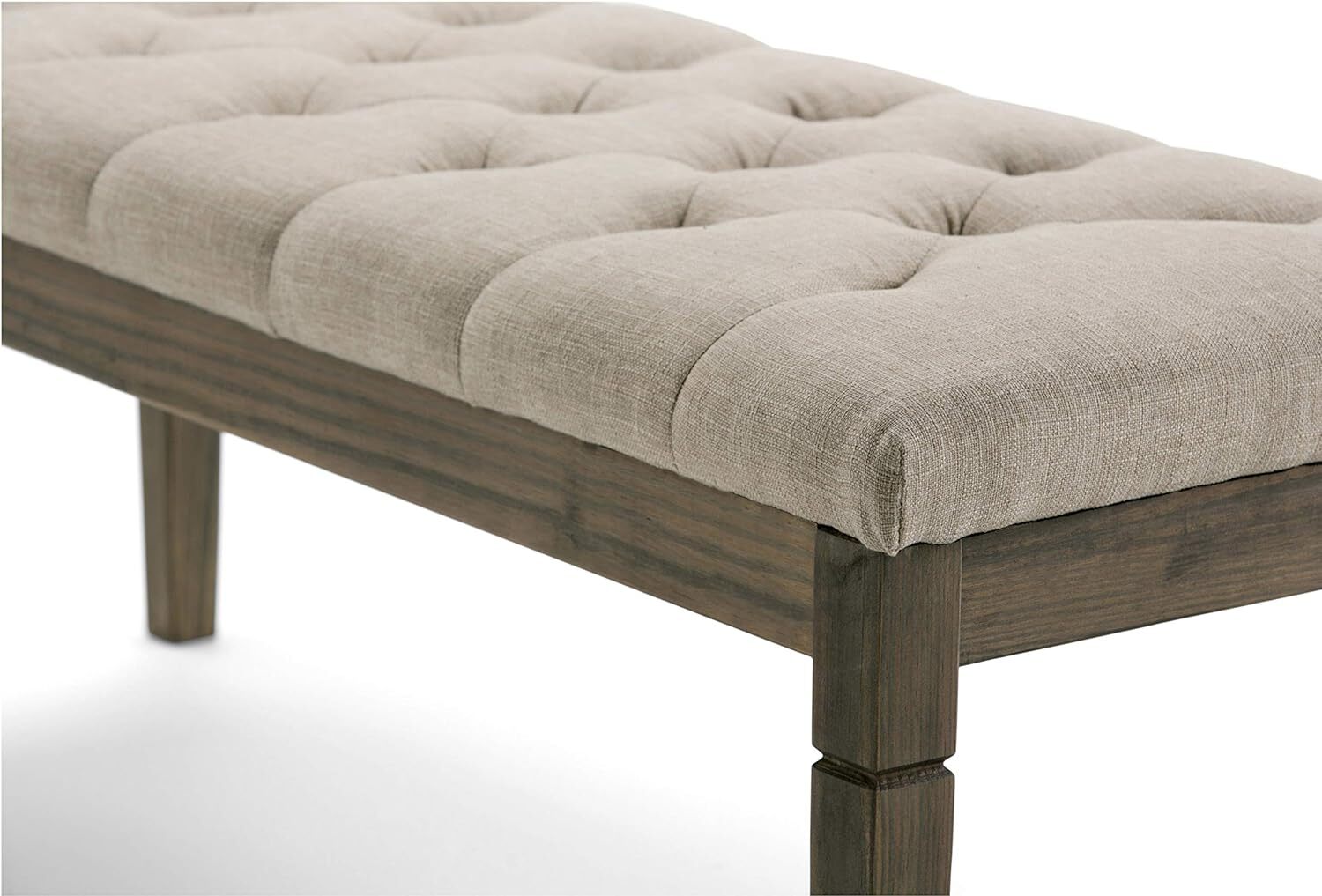 SIMPLIHOME Waverly 48 Inch Wide Traditional Rectangle Tufted 48 inch, Natural