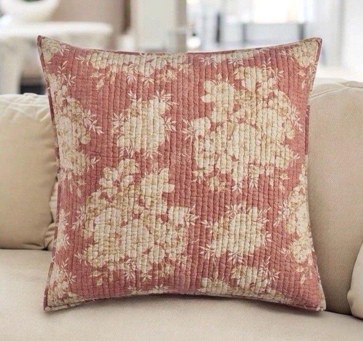 Pottery Barn Juliette Toile Euro Sham 1 Rosewood NWOT