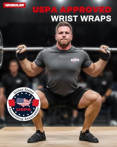 21'' Elastic Wrist Wraps for Weightlifting and Working Out(USPA Black