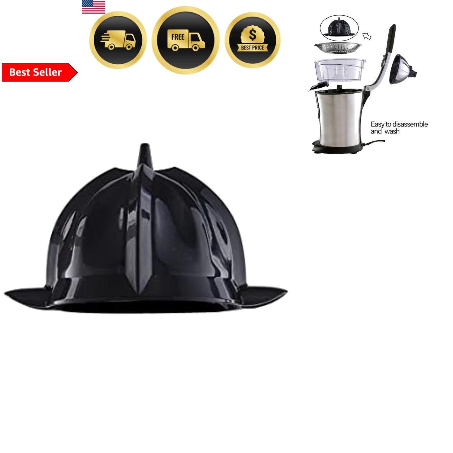 Citrus Juicer Cone Replacement Portable Hand Wash Only Stainless Steel Black