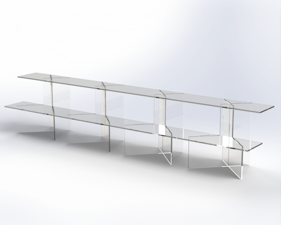 Double Steps Acrylic Shelf Stand for Ikea Billy, Pack flat for cheaper shipping