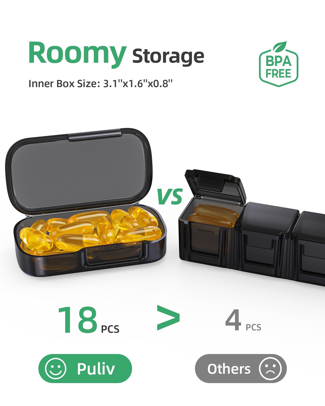 Weekly Pill Organizer with Large Capacity, Arthritis-Friendly 7-Day Case