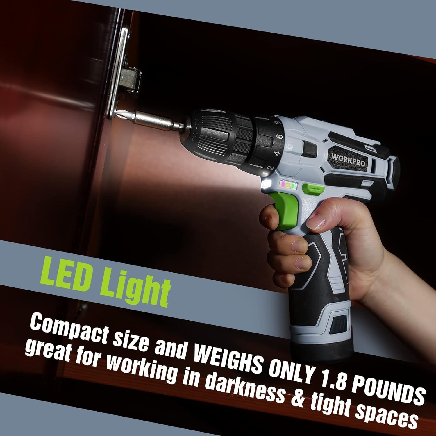 Complete Home Maintenance Tool Kit: 12V Cordless Drill & 61 Essential Tools