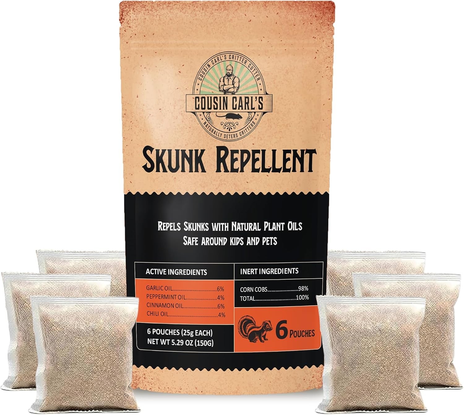 Maximum-Strength Skunk Repellent Natural Formula to Deter Skunks (18-Pack)