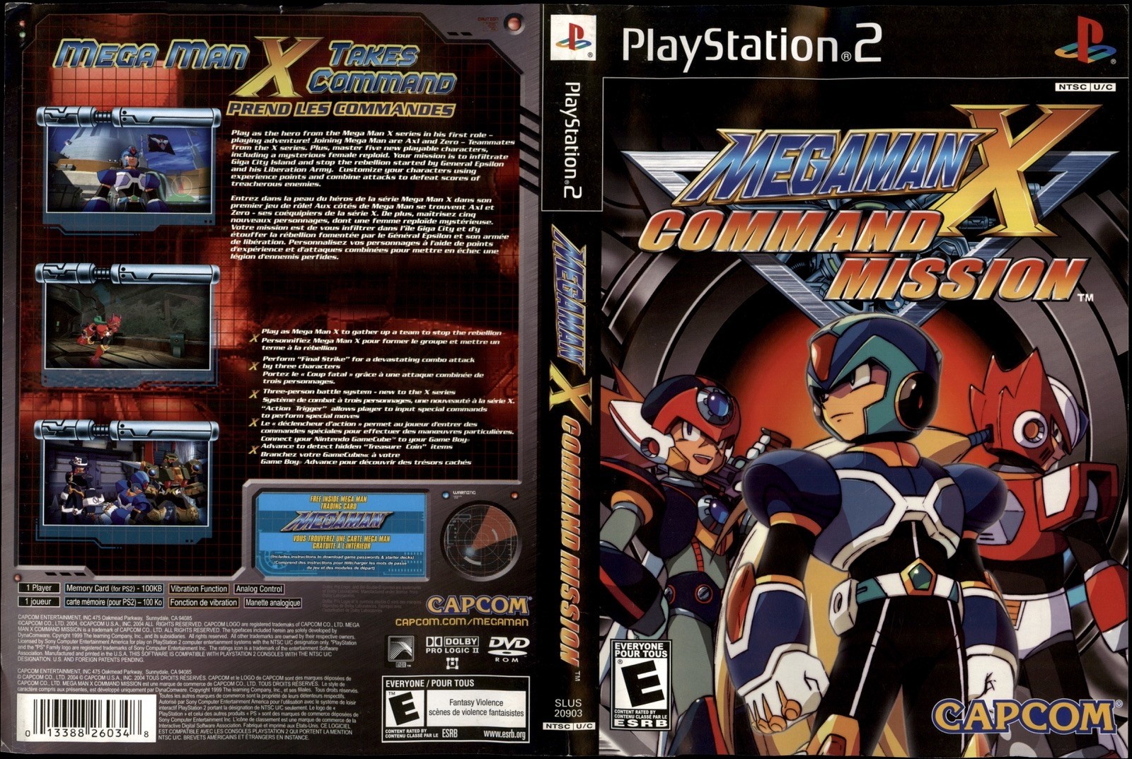 Megaman X Command Mission Sony PlayStation 2 Art Insert Only Used Condition