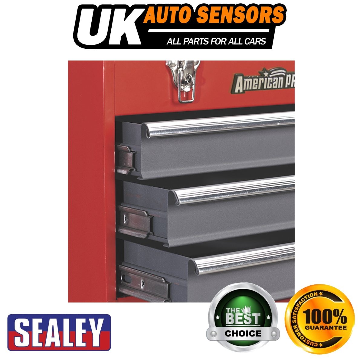Sealey American PRO� Tool Chest 3 Drawer Red/Grey AP9243BB