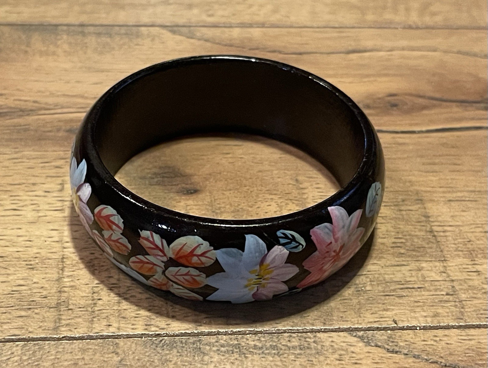 MultiColor Floral Wooden Bracelet Bangle