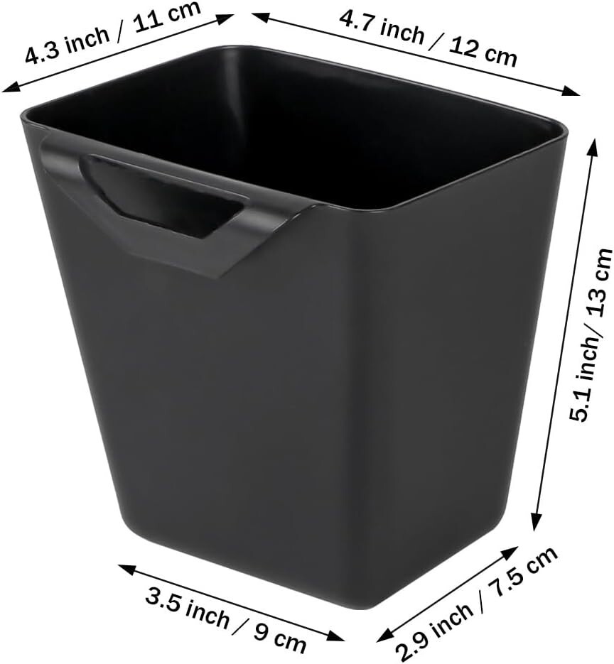 Hanging Cup Holders, 8 Pk - Multipurpose Rolling Utility Cart Accessories, Black